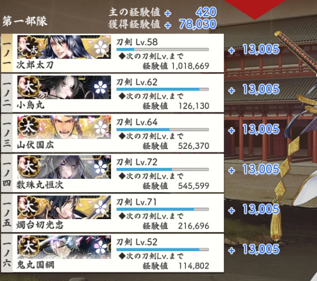対百鬼夜行迎撃作戦・中難度極55（強力な敵）極太刀5極大太刀1（レベル平均63）.jpg