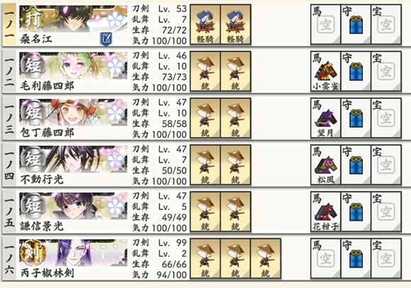6-4周回編成レベリング＋極短刀4丙子椒林剣装備と気力（39周後）.jpg