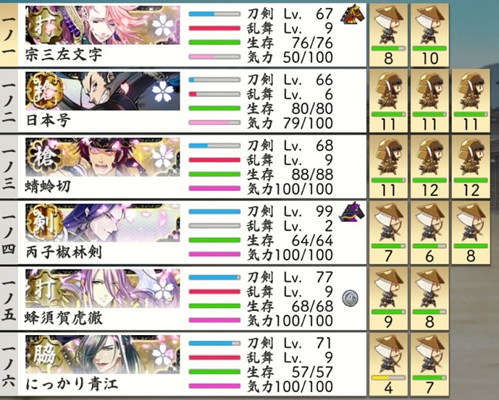 戦力拡充計画超難ボス突破直後極槍2極脇差1極打刀2丙子椒林剣.jpg