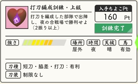 ちよこ大作戦上級夜打刀2振り
