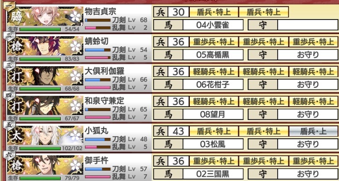 7-3出陣前（極槍2極脇差1極打刀2極太刀1）.jpg
